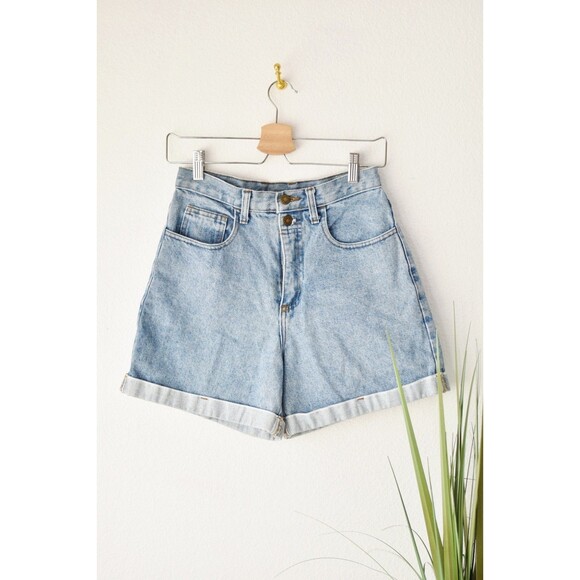 No Boundaries Pants - Vintage 80s No Boundaries High Waist Light Wash Denim Jean Shorts Sz M